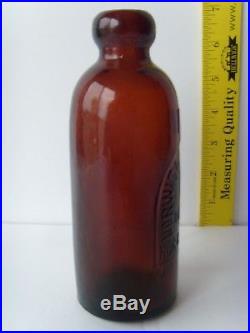 Antique Norwich, N. Y. Rare Red-Amber Hutch Soda Bottle 6½ 1880-1900 48/2