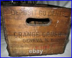 Antique Ny USA 1941 Orange Crush Soda Bottle Wood Advertising Art Box Crate Sign