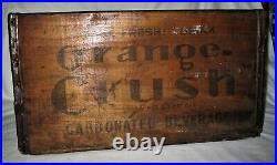 Antique Ny USA 1941 Orange Crush Soda Bottle Wood Advertising Art Box Crate Sign