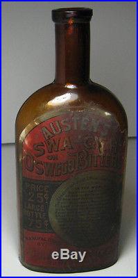 Antique OSWEGO BITTERS Bottle, LABELED & EMBOSSED, N. Y. Old ny RARE