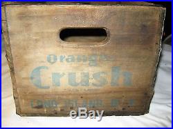 Antique Orange Crush Soda Bottle Long Island Ny Wood Store Art Sign Box Crate
