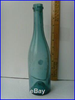 Antique Pavilion, N. Y. Teal Blue-Green Medicine Bottle 1860-1880 58/7