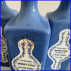 Antique Perfume Bottle Set 3 1900s Richard Hudnut New York Jockey Club Flasks