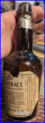 Antique Quandt Brewing Co. Troy NY Vigor Brand Malt Extract Brown Bottle RARE