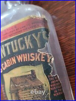Antique Rare Kentucky Log Cabin Whiskey Bottle Buffalo NY Medicine Advertising