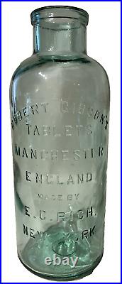 Antique Robert Gibson's Tablets Bottle E. C. Rich Manchester England New York 13