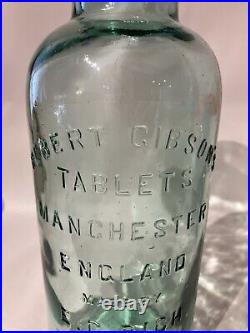 Antique Robert Gibson's Tablets Bottle E. C. Rich Manchester England New York 13