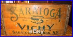Antique Saratoga Vichy Water 24 bottle crate Saratoga Springs, NY telephone 212