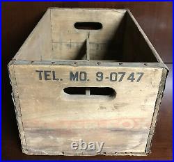Antique Silver Fox Beverages New York Old Wooden Soda Crate With 2 Soda Bottles