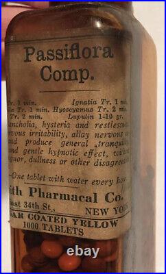 Antique Smith Pharmacal Co. Medicine Bottle New York No. 1690 Passiflora Rare