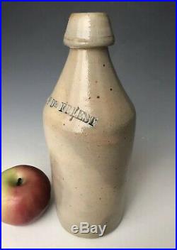 Antique Stoneware NY Ginger Root Beer Bottle with Cobalt, DW DeFreest, c. 1870, NR
