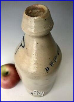 Antique Stoneware NY Ginger Root Beer Bottle with Cobalt, DW DeFreest, c. 1870, NR