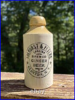 Antique Stoneware Tolhurst & Peters English Brewed Ginger Beer Bottle Clinton NY