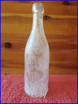 Antique Thomas J Zimmer Glass Beer Bottle blob top Vintage NY Poughkeepsie ERROR
