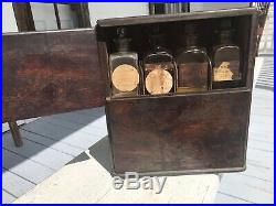 Antique Traveling Apothecary Case Cabinet New York Bottles Orig Drug Contents