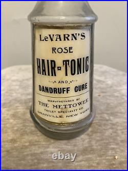 Antique Vintage Barber Hair Tonic Bottle Apothecary Le Varn's Granville New York