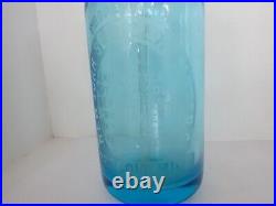 Antique Vintage New York Seltzer Works Detroit Michigan Bottle Soda Water Blue
