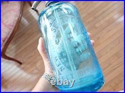 Antique Vintage New York Seltzer Works Detroit Michigan Bottle Soda Water Blue