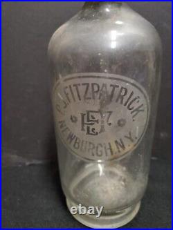 Antique Vintage R J Fitzpatrick Newburgh NY Glass Seltzer Soda Bottle