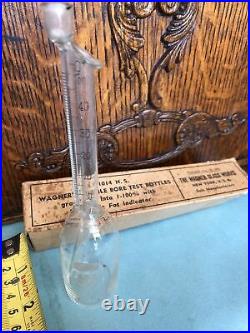 Antique Wagner Double Bore Medical 1014 New York UNUSED- Skim Milk Test Bottle