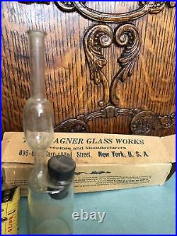 Antique Wagner Glass Works Medical New York, USA-UNUSED- Skim Milk Test Bottle