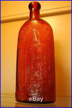 Antique Warner's Safe Diabetes Cure Amber Bottle Rochester, NY