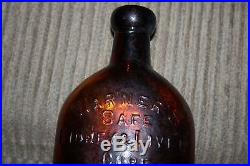 Antique Warner's Safe Kidney & Liver Cure Amber Bottle Rochester NY Blob Top