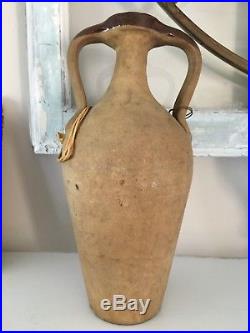Antique Wine Bottle Pottery Jug Double Handle Little Italy NY Mancuso Lo Galbo