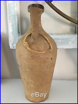 Antique Wine Bottle Pottery Jug Double Handle Little Italy NY Mancuso Lo Galbo