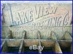 Antique Wood Beer Crate Lakeview Brewing Bottling Co Buffalo NY, Pre Prohibition