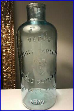Antique c. 1900 Vogue Candy Co Embossed Bottle Fruit Tablet New York 5th Ave RARE