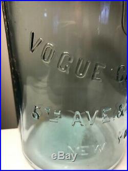 Antique c. 1900 Vogue Candy Co Embossed Bottle Fruit Tablet New York 5th Ave RARE