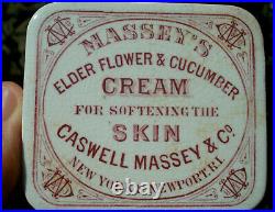 Antique c1880 Caswell-Massey, New York & Newport, Rhode Island Skin Cream pot lid