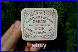Antique c1880 Caswell-Massey, New York & Newport, Rhode Island Skin Cream pot lid