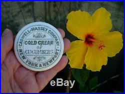 Antique (c1880)under glaze-advertized, NEW YORK & RHODE ISLAND Cold Cream pot lid