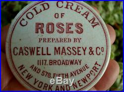 Antique, (c1880) underglaze-advertised NEW YORK & Rhode Island Cold Cream pot lid