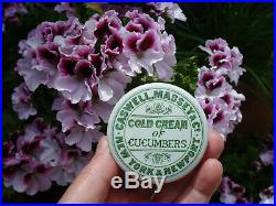 Antique, (ca 1880) ORIGINAL New York & Rhode Island Cold Cream jar pot lid