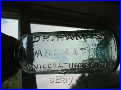 Antique i. P. Med. Lge. 8.75in. Tall dr. Hams aromatic invig. Spirit n. Y. Early 1800s