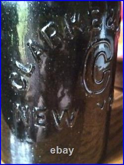 Antique olive black Quart size CLARK & WHITE (C) NEW YORK mineral waterNICE