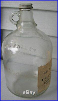 Antique/primitive 1 Gal Cider Bottle Miller Hill Apple Market Glens Falls Ny