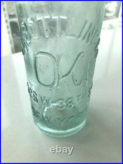Antique rare O. K. Bottling Co New York Blob Top Glass Bottle