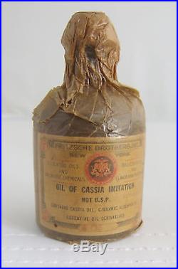 Apothecary Fritzsche Brothers N. Y. Oil of Cassia 4 oz Full Bottle c 1920-1930