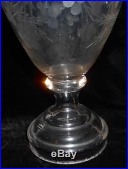 Apothecary Jar Bottle Antique Cut Glass Vintage Drug Store Utica NY