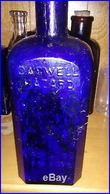 Applied Top Cobalt Caswell Hazard New York Newport Antique Medicine Bottle. R. I
