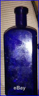 Applied Top Cobalt Caswell Hazard New York Newport Antique Medicine Bottle. R. I