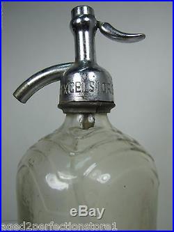 Art Deco SSS Embossed Seltzer Bottle SCHULTZ BROOKLYN NY Excelsior Newark NJ