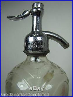 Art Deco SSS Embossed Seltzer Bottle SCHULTZ BROOKLYN NY Excelsior Newark NJ