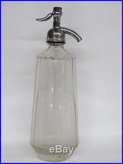 Art Deco Seltzer Bottle Clear Glass Prospect Bottling Works Brooklyn NY 190B