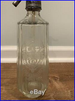 Art Deco Seltzer Bottle Clear Glass The Biltmore New York Irvs Sparkling
