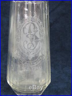 Art Deco Seltzer Bottle Clear Glass The Biltmore New York Irvs Sparkling 184B